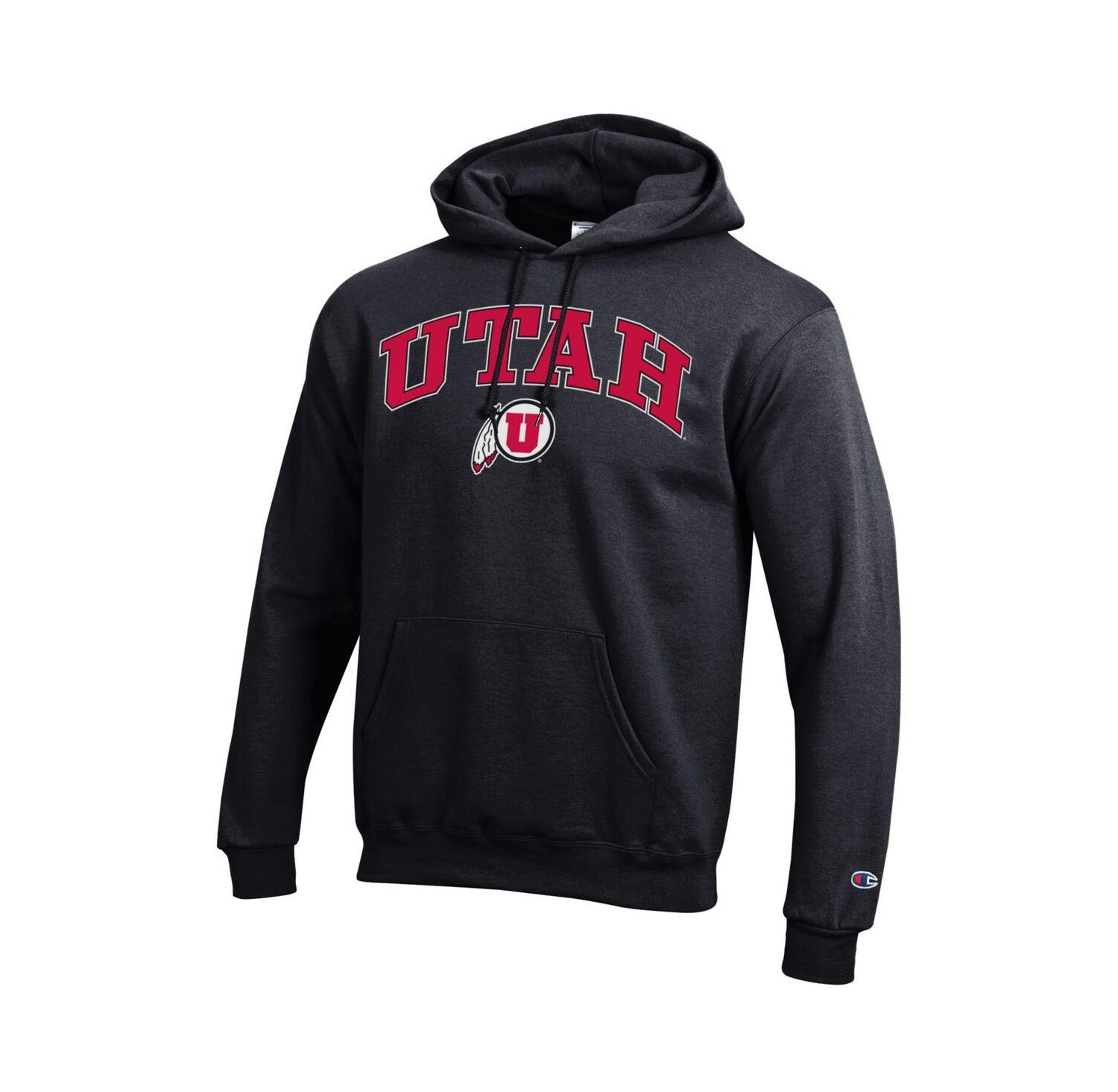 Men's Scarlet Utah Utes Arched Logo Fleece Pullover Hoodie