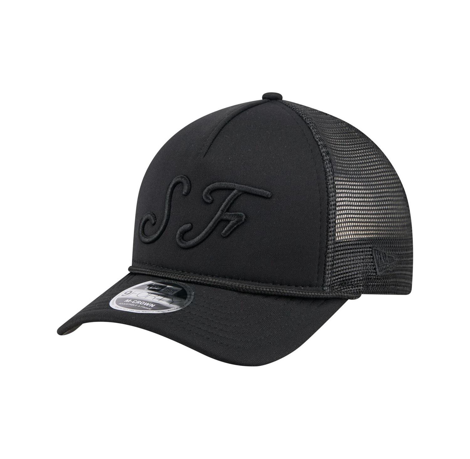 Men's Black San Francisco Giants City Initial 9FORTY A-Frame M-Crown Adjustable Trucker Hat