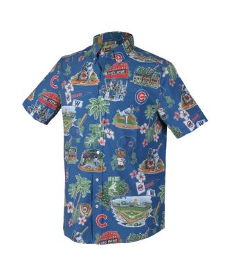 Men's Royal Chicago Cubs Scenic Tri-Blend Button-Down Shirt