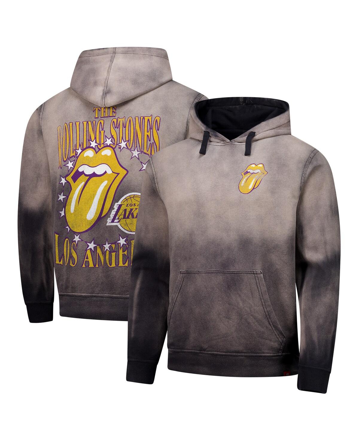 Men's and Women's Gray Rolling Stones x Los Angeles Lakers Collab Pullover Hoodie - Gray