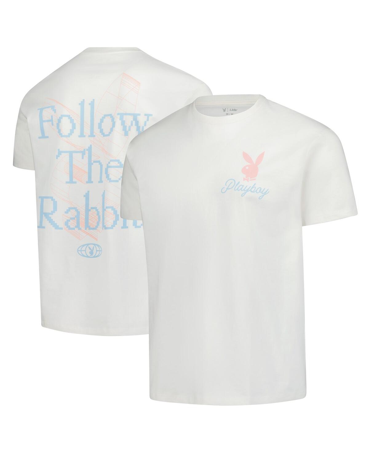 Men's White Playboy Follow The Rabbit T-Shirt - White