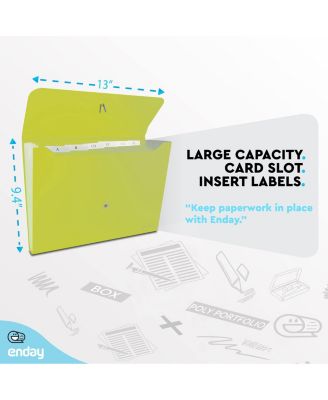 Accordion File Organizer Blue, 7 Pocket Expanding File and Cover Folder with Labels, Plastic Portable Desktop Letter A4 Paper, 1 Pc – by Enday