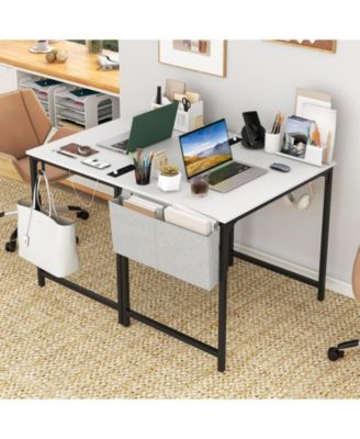 32 Inch Computer Desk Small Home Office Desk with Charging Station