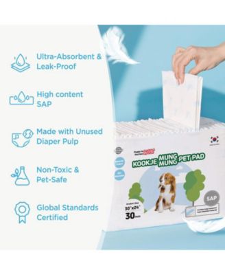 Kproduct4u Mung Mung Absorbent Upcycled Pulp  Pads for Dogs - White, 30" x 24" (Large), 30 PCS