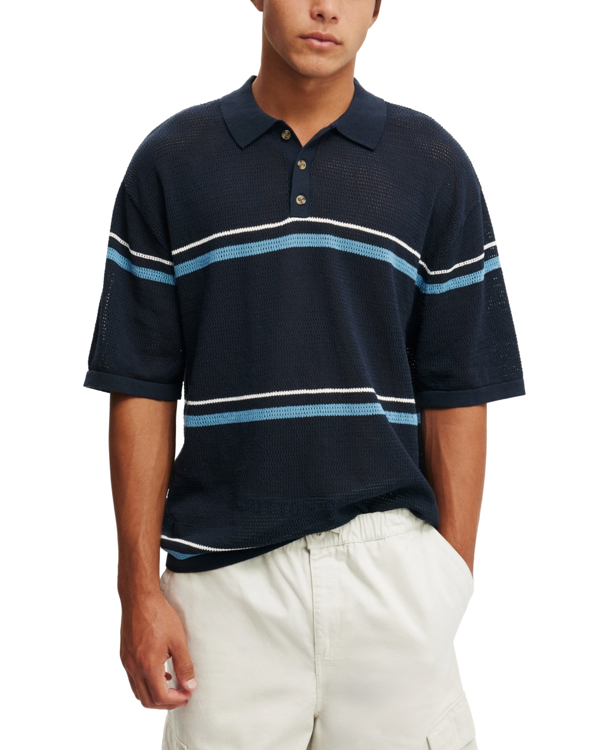 Shop Cotton On Men's Knitted Polo Shirt