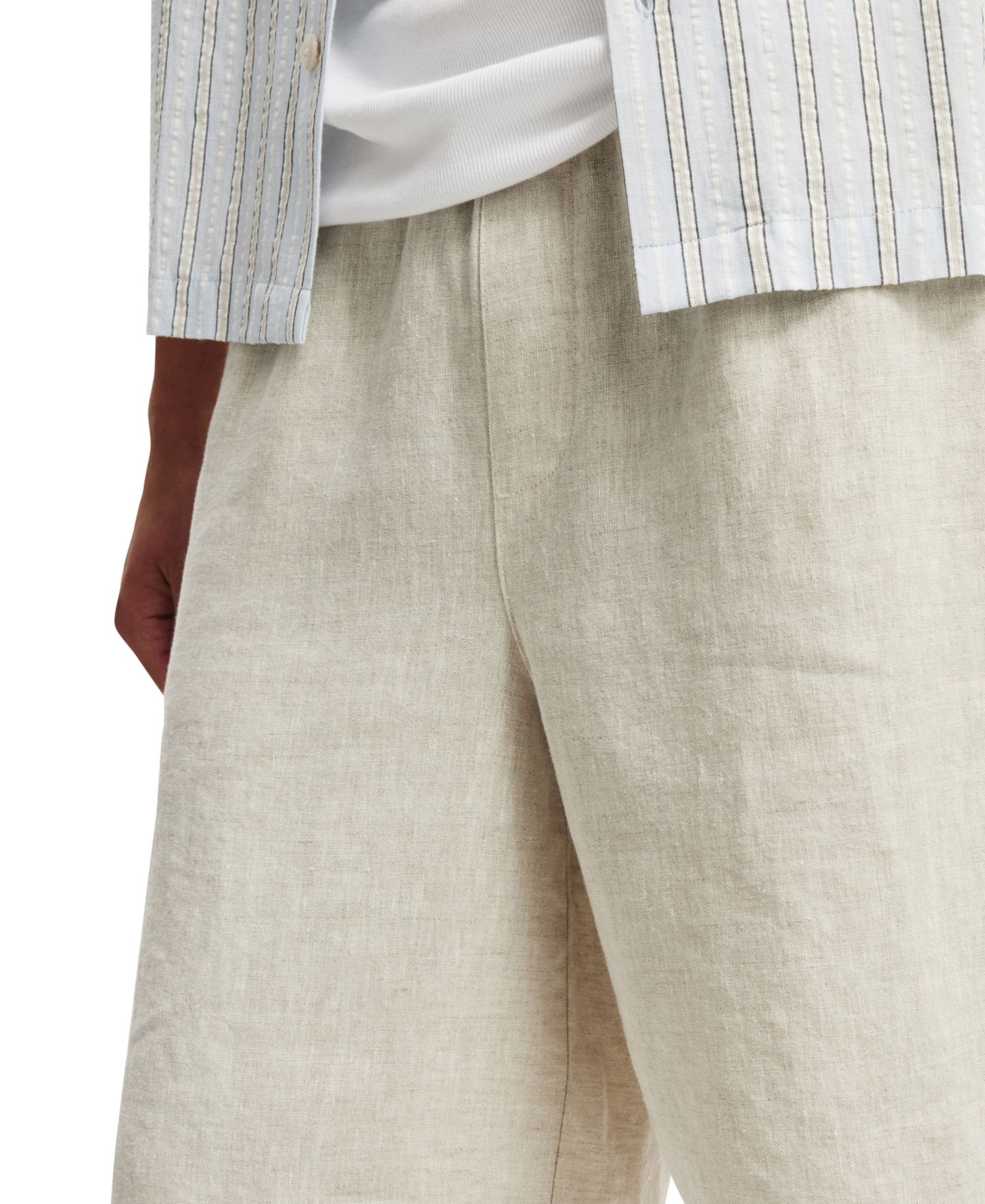 Мужские шорты COTTON ON Baggy Linen, цвет: Овсяный — фото 3