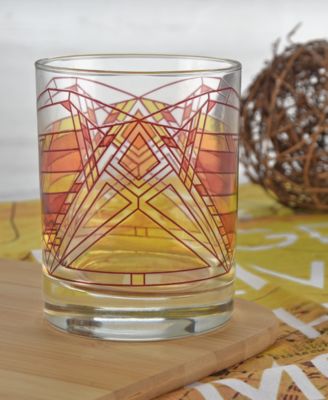 Dana Thomas Butterfly Double Old Fashioned Glasses, Set of 4