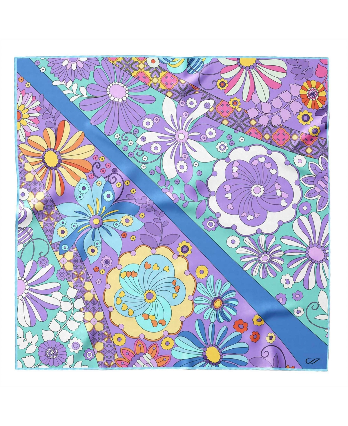 Anita - Silk Bandana for Women - Blue