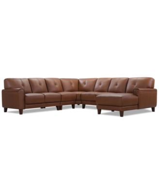 Ashlinn 5-Pc. Leather Chaise Sectional, Exclusively at Macy's