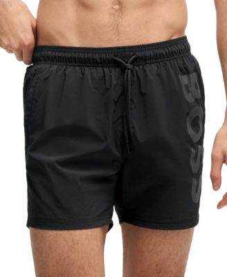Men's Vertical Logo Print Swim Shorts