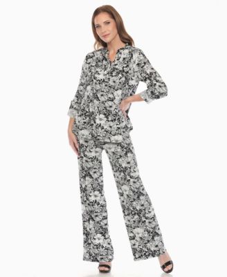 Women's 2-Piece Floral Print Tunic Top and Pants Set
