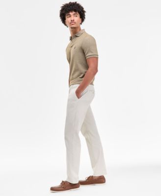 Men's Classic-Fit Stretch Solid Flat-Front Chino Deck Pants  