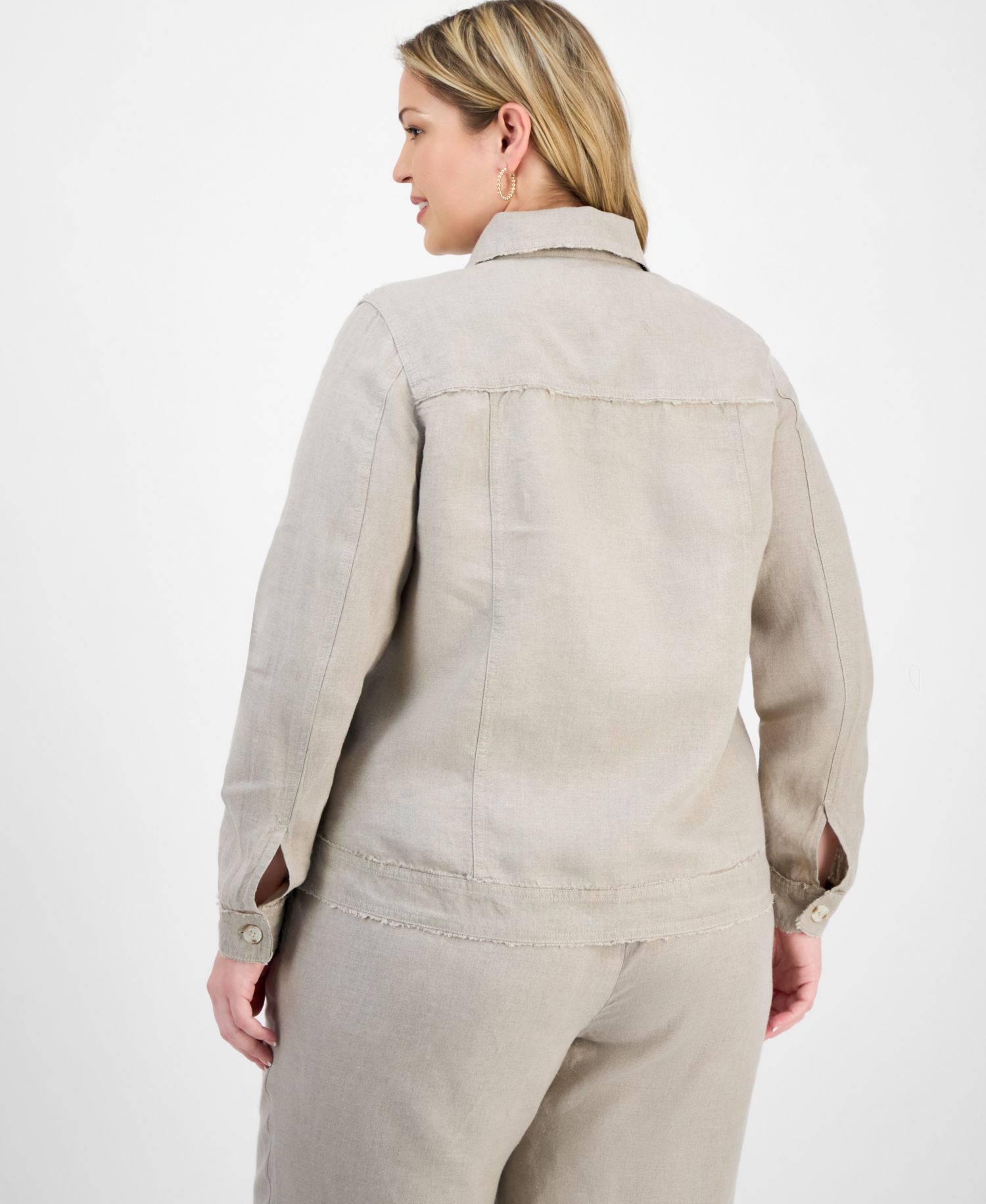 Plus Size 100% Linen Jacket