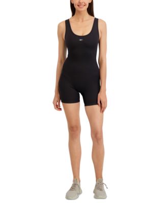 Reebok - Women's Ribbed-Knit Scoop-Neck Sleeveless Romper
