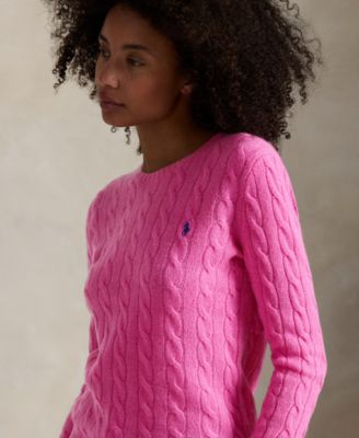 Women's Cable Wool-Cashmere Crew Neck Sweater