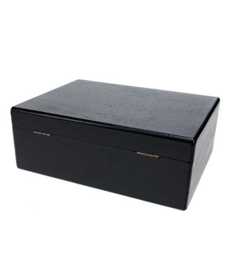Wooden Keepsake Stash Box with Old World Handle - Black Stain