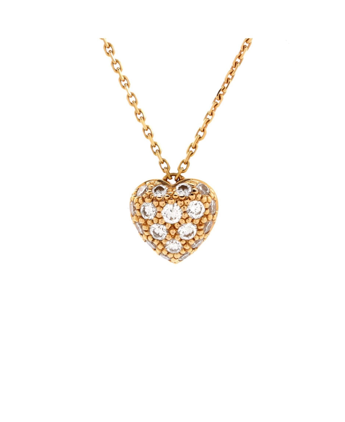 Heart Pendant Necklace 18K Rose Gold and Diamonds - 18k rose gold