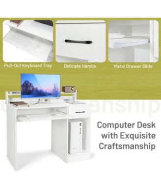 Set of 1 Study Laptop Table with Drawer and Keyboard Tray