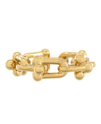 Small HardWear Link Ring 18K Gold with Diamonds