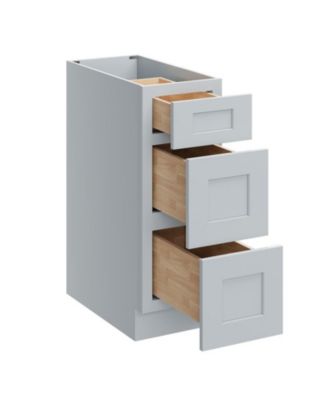 W12" X H34.5" X D24" Kitchen Cabinet Floor Base Cabinet With 3 Drawers