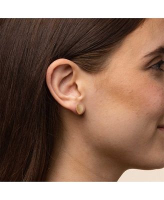 Sterling Silver 18k Gold Plated Madeleine Round Disc Pendant Necklace & Stud Earrings Set