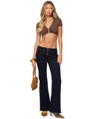 Women's Carys Studded Low Rise Flared Jeans