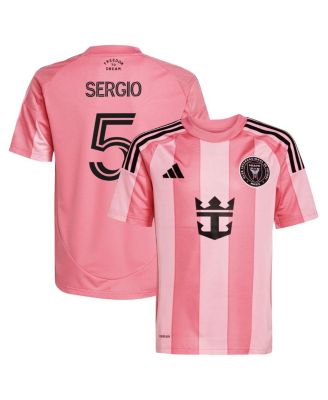 adidas - Big Boys and Girls Sergio Busquets Light Pink Inter Miami CF 2025 Euforia Replica Player Jersey