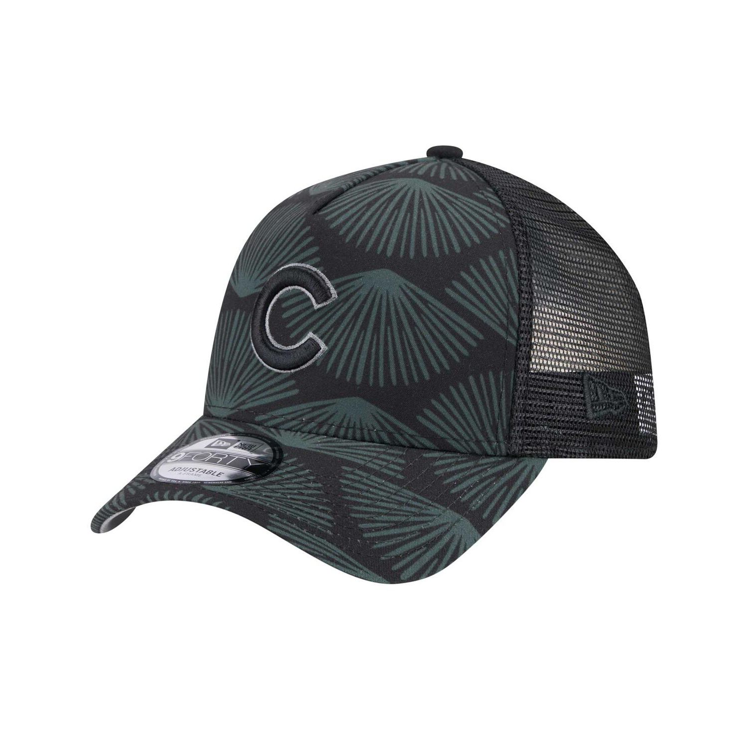 Men's Black Chicago Cubs 9FORTY A-Frame Trucker Adjustable Hat