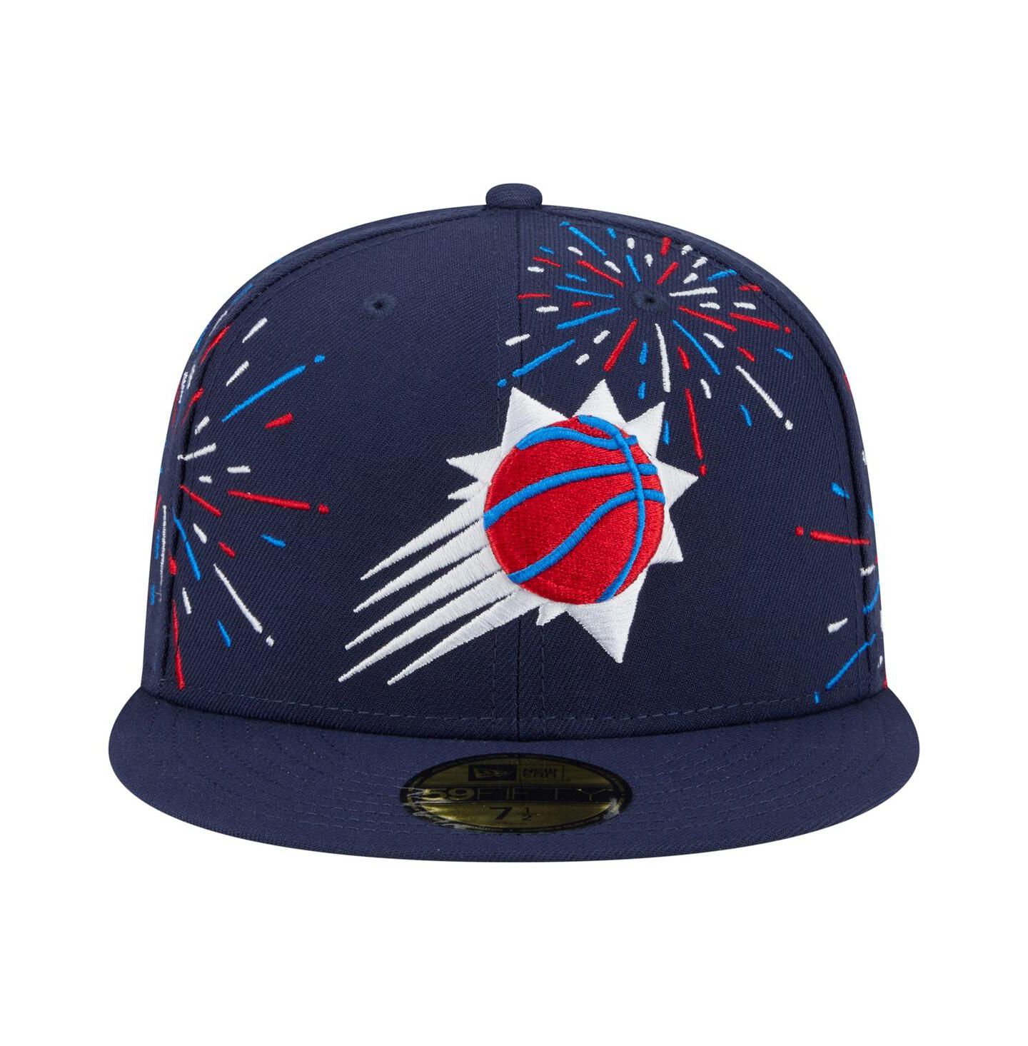 Мужская кепка New Era Navy Phoenix Suns Americana Fireworks 59FIFTY Fitted Hat — фото 2