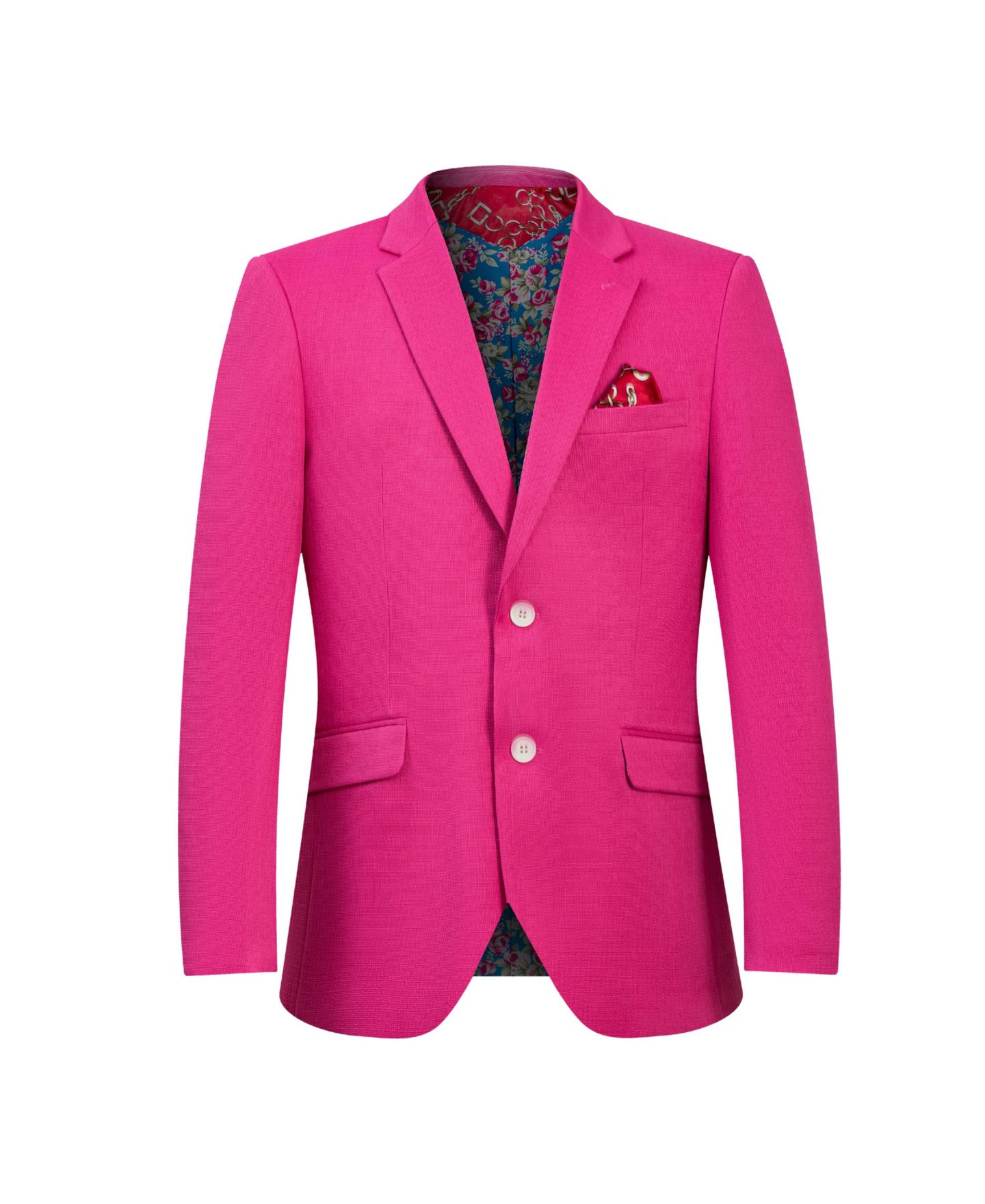 Пиджак Elie Balleh Pink Slim Fit Classic Blazer для мальчиков, цвет: Розовый — фото 1