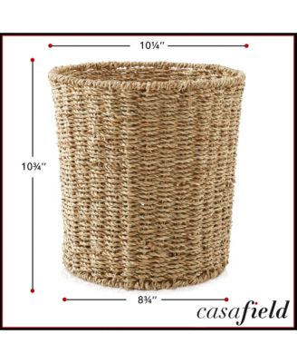 Hyacinth Waste Basket Woven Garbage Trash Can