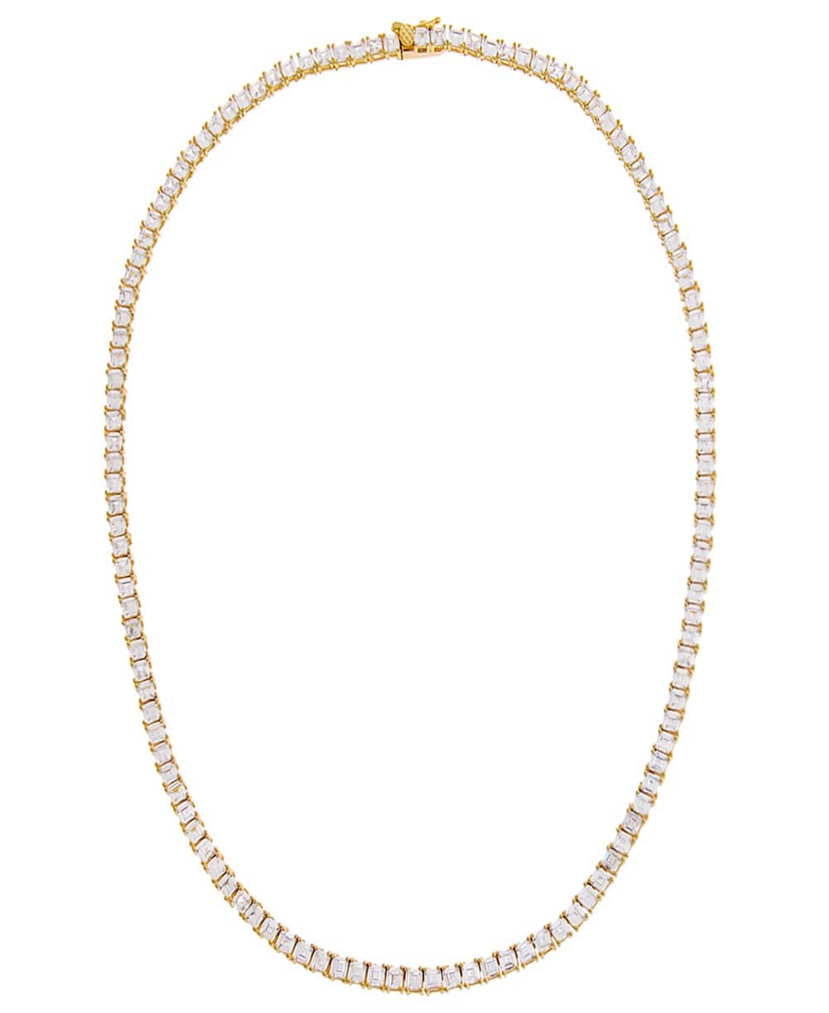By Adina Eden Cubic Zirconia Princess Cut Tennis Necklace