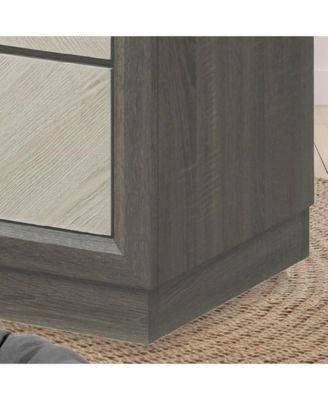 3 Tier End Table - Square End Table - Table for Bedroom - End Table with Shelves - Bedside Nightstand (White/Grey)