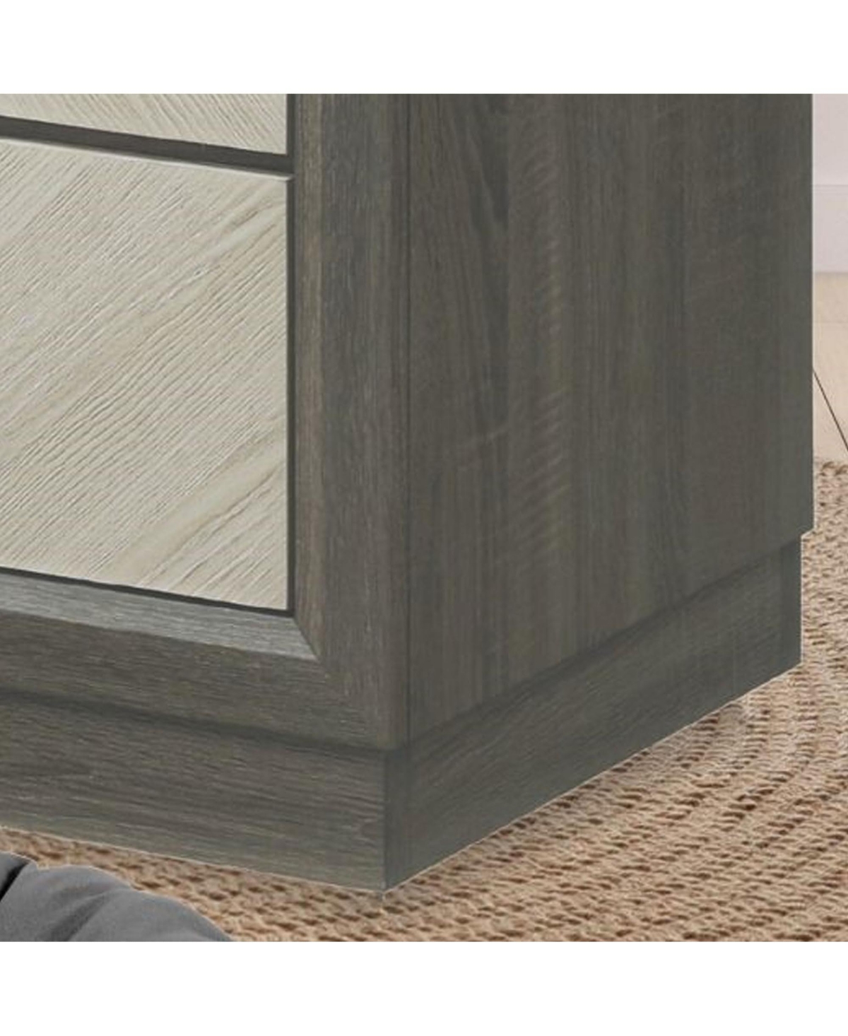 Kings Brand Furniture 3 Tier End Table - Square End Table - Table for Bedroom - End Table with Shelves - Bedside Nightstand (White/Grey)