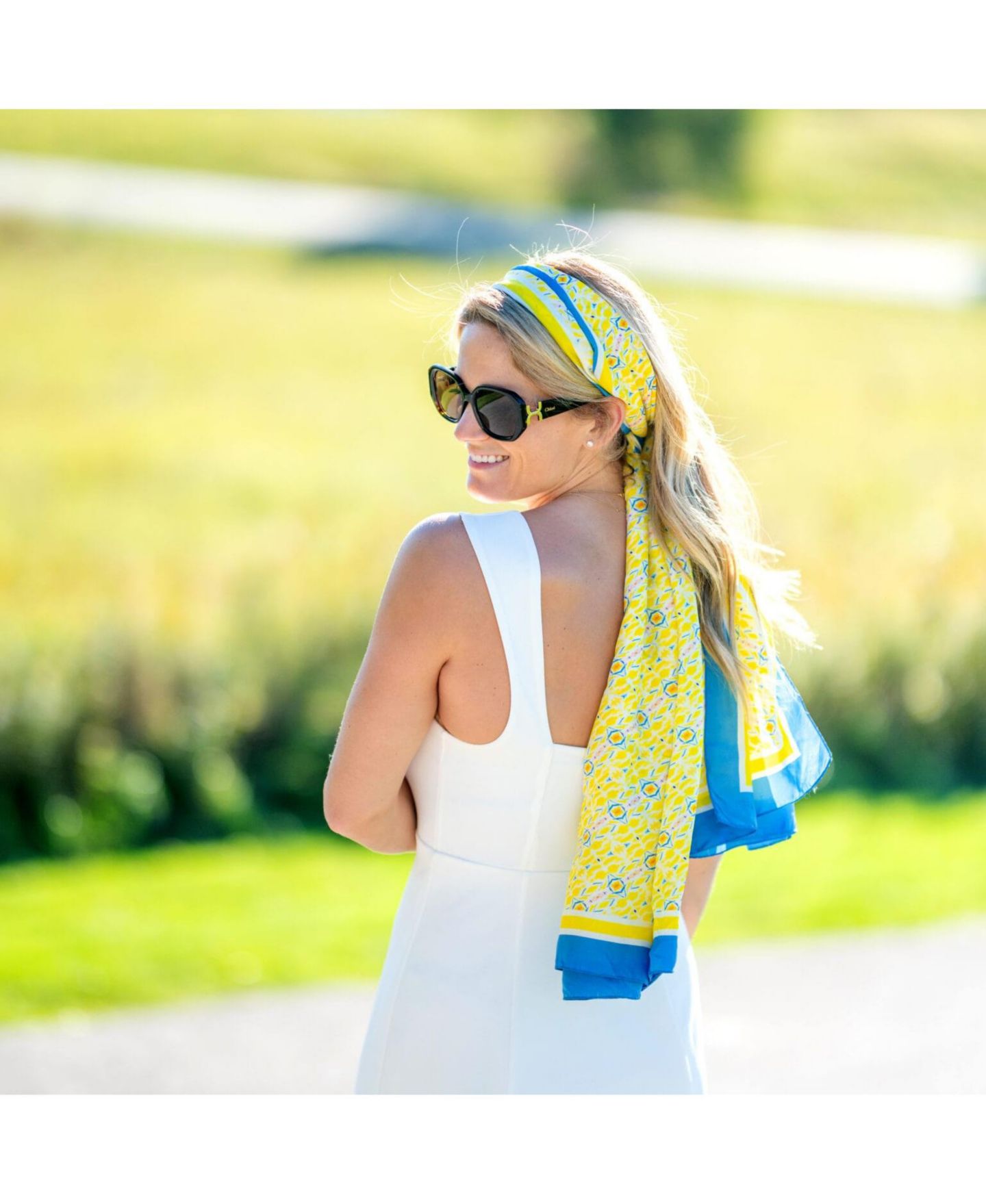 Женский шарф EVELYN & KATE Silk Scarf/Wrap/Sarong, цвет: Лимонный / Оранжевый — фото 4