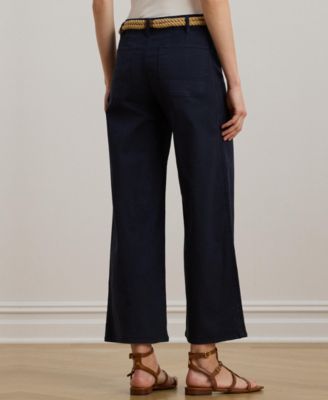 Women's Stretch Chino Wide-Leg Cropped Pants