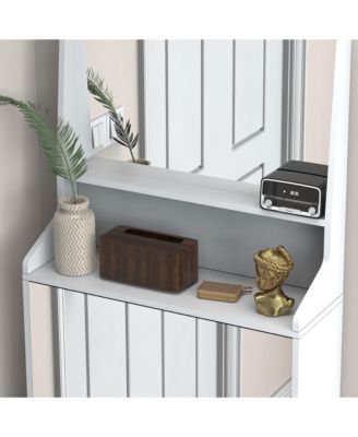 Streamdale 3-Mirror White Shoe Cabinet for Entryway