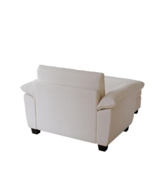 51" Beige Chenille Chaise Lounge with Ottoman & Storage