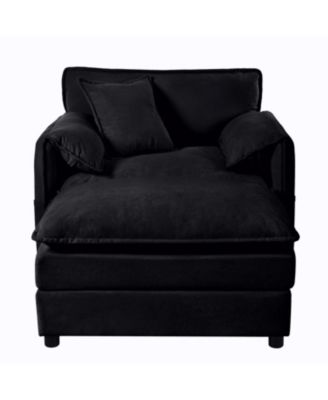Oversized Upholstered Reclining Chair with Ottoman