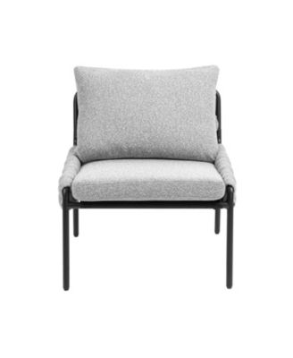 Single Braided Upholstered Lounge Chair with Metal Frame