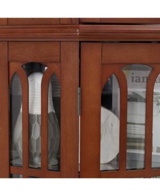 Corner Curio Cabinet with Adjustable Glass Shelves and Mirrored