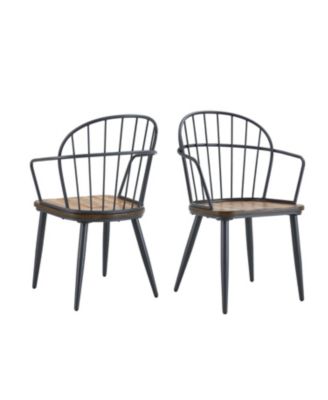 Indoor Dining Chair With Metal Legs (Set of 2),Light Birch