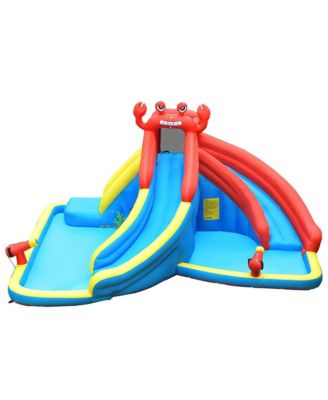 Inflatable Water Slide Crab Dual Slide Bounce House Splash Pool Without Blower