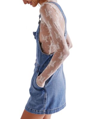 Women's Edie Denim Cotton Overalls Dress