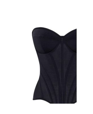 Women's Smart heart-shaped low-waist black fitted corset