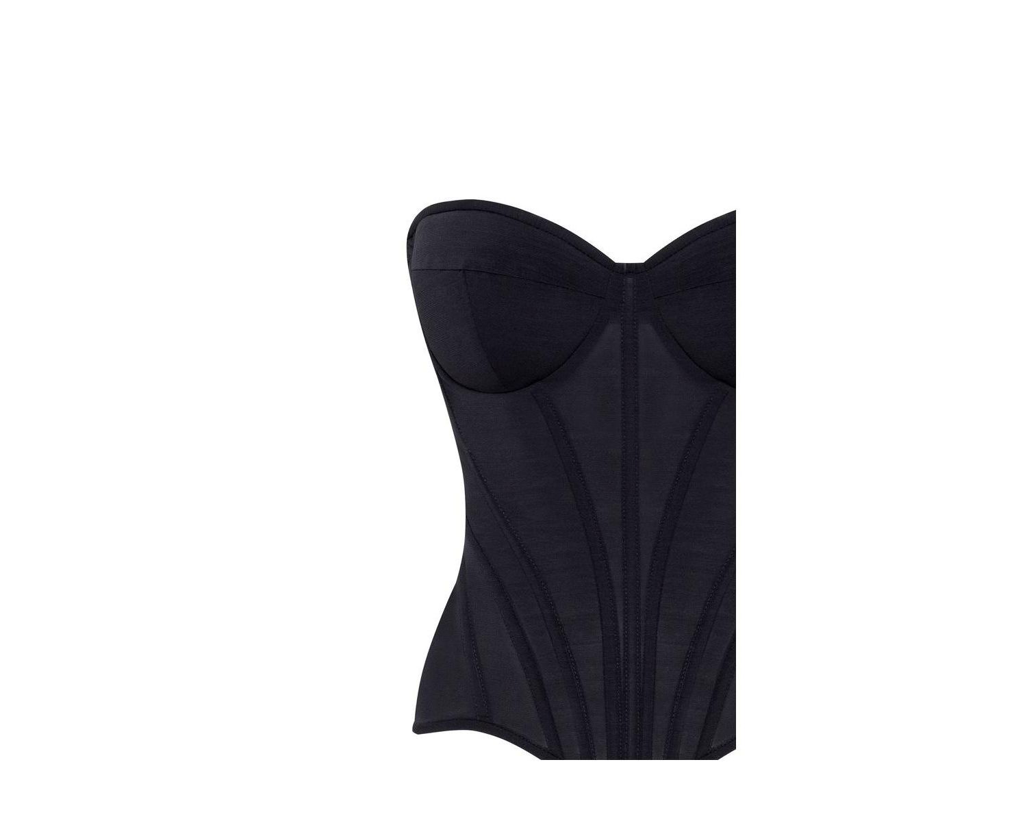 Women's Smart heart-shaped low-waist black fitted corset