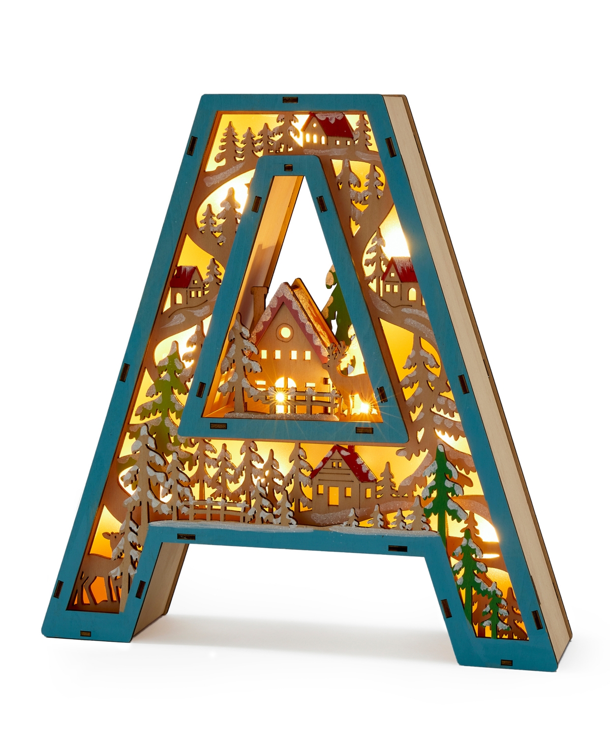 Giftcraft Led Wood Monogram Letter Decor In Blue