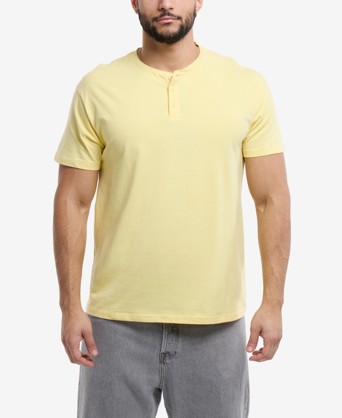 Men's Basic Henley Neck Short Sleeve T-Shirt - Marina blue