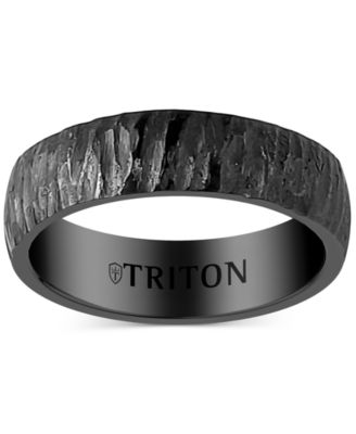Men's Hammered Texture Band in Black Titanium