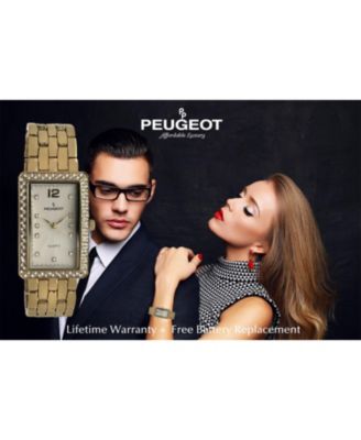 Women's Gold Bracelet Watch with Crystal Bezel and Gold-Tone Bracelet Strap